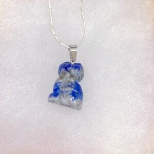 Hippie Lapis Lazuli Cat Silver 16” Neck…